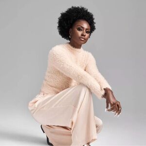 Soft Blush Fuzzy Sweater from Future Collective